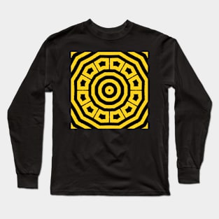 HIGHLY Visible Yellow and Black Line Kaleidoscope pattern (Seamless) 29 Long Sleeve T-Shirt